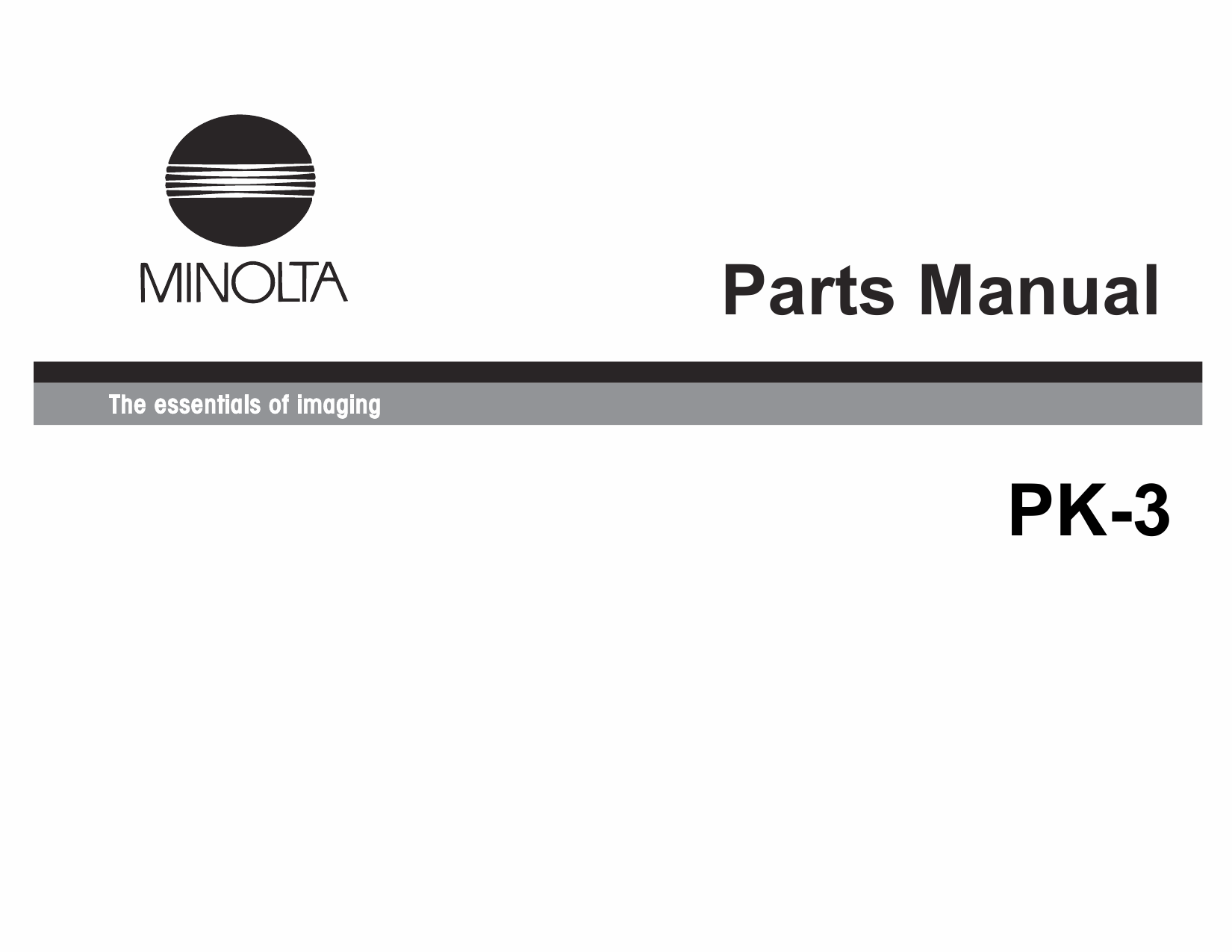 Konica-Minolta Options PK-3 Parts Manual-1